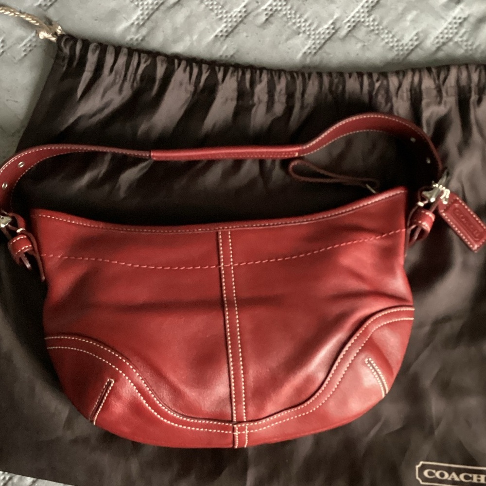Coach Cherry Red Leather MINI Shoulder Bag